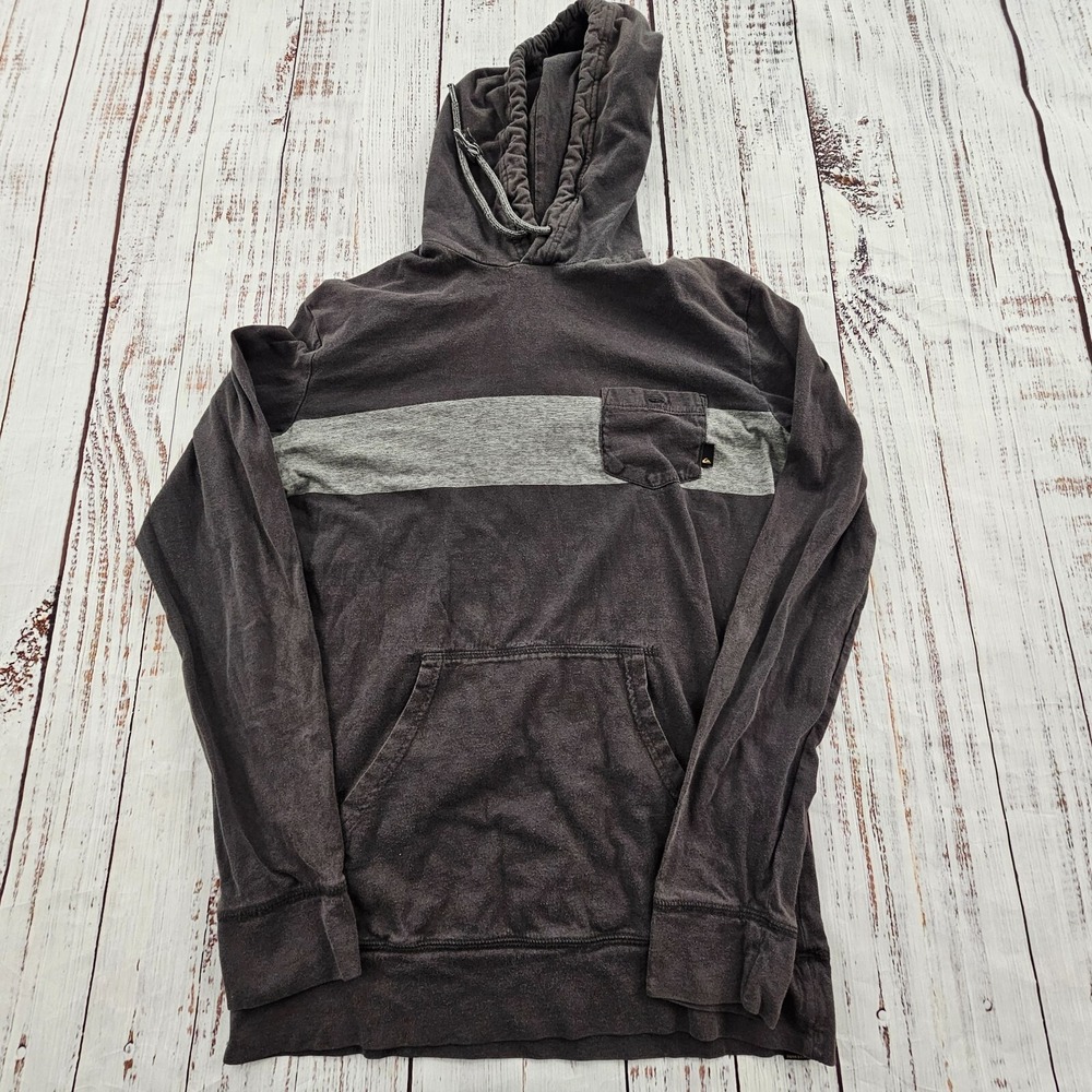 Quiksilver Gray Hooded Pullover Sweatshirt Men's S